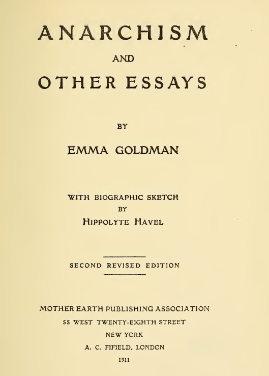 Portada de Anarchism and other Essays