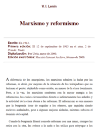 Portada de Marxismo e Reformismo